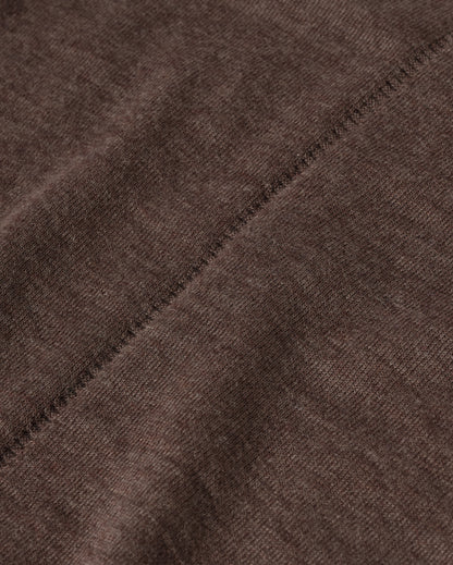 JOHNSTONS OF ELGIN BEATRICE VEE SWEATER SUPERFINE CASHMERE VEE NECK SWEATER WITH LINKS STITCH DETAIL - 3 PLY BROWN 100% CASHMERE KAI05972HB7092