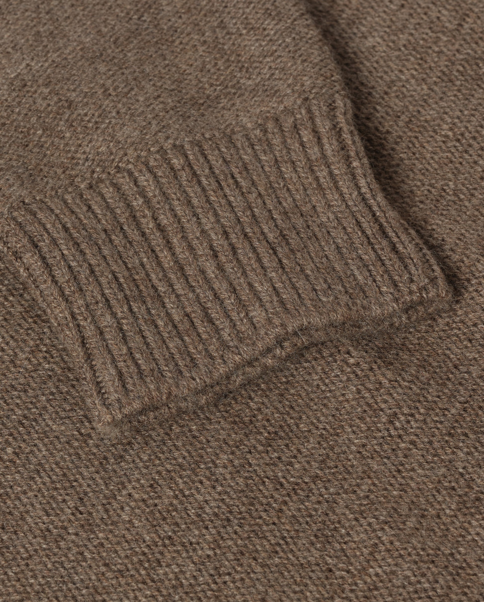 JOHNSTONS OF ELGIN MAGGIE ROLL NECK SWEATER CASHMERE REVERSE STITCH ROLL NECK SWEATER - 8 PLY BROWN 100% CASHMERE KAI05983HB7128