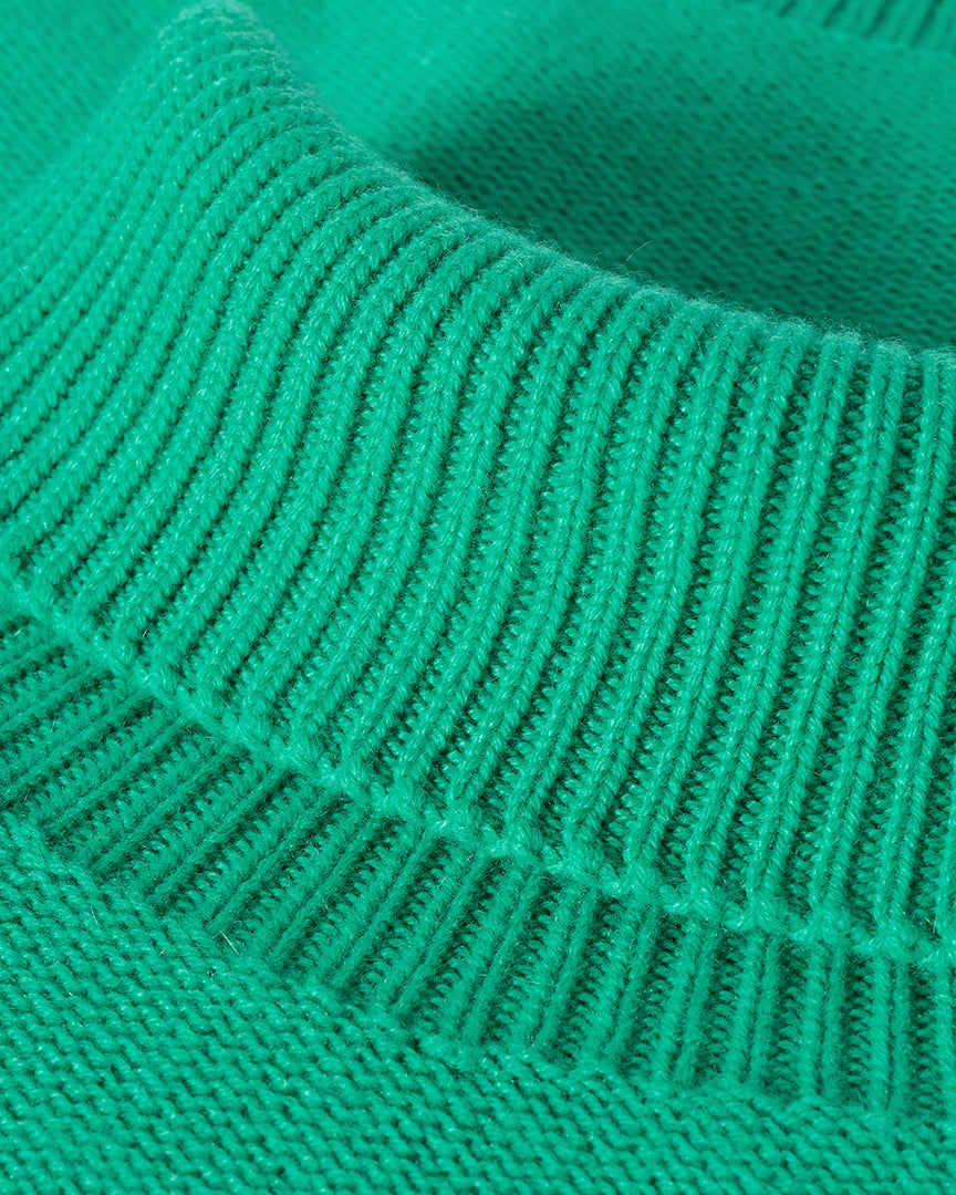 JOHNSTONS OF ELGIN MAGGIE ROLL NECK SWEATER CASHMERE REVERSE STITCH ROLL NECK SWEATER - 8 PLY GREEN 100% CASHMERE KAI05983SC4760