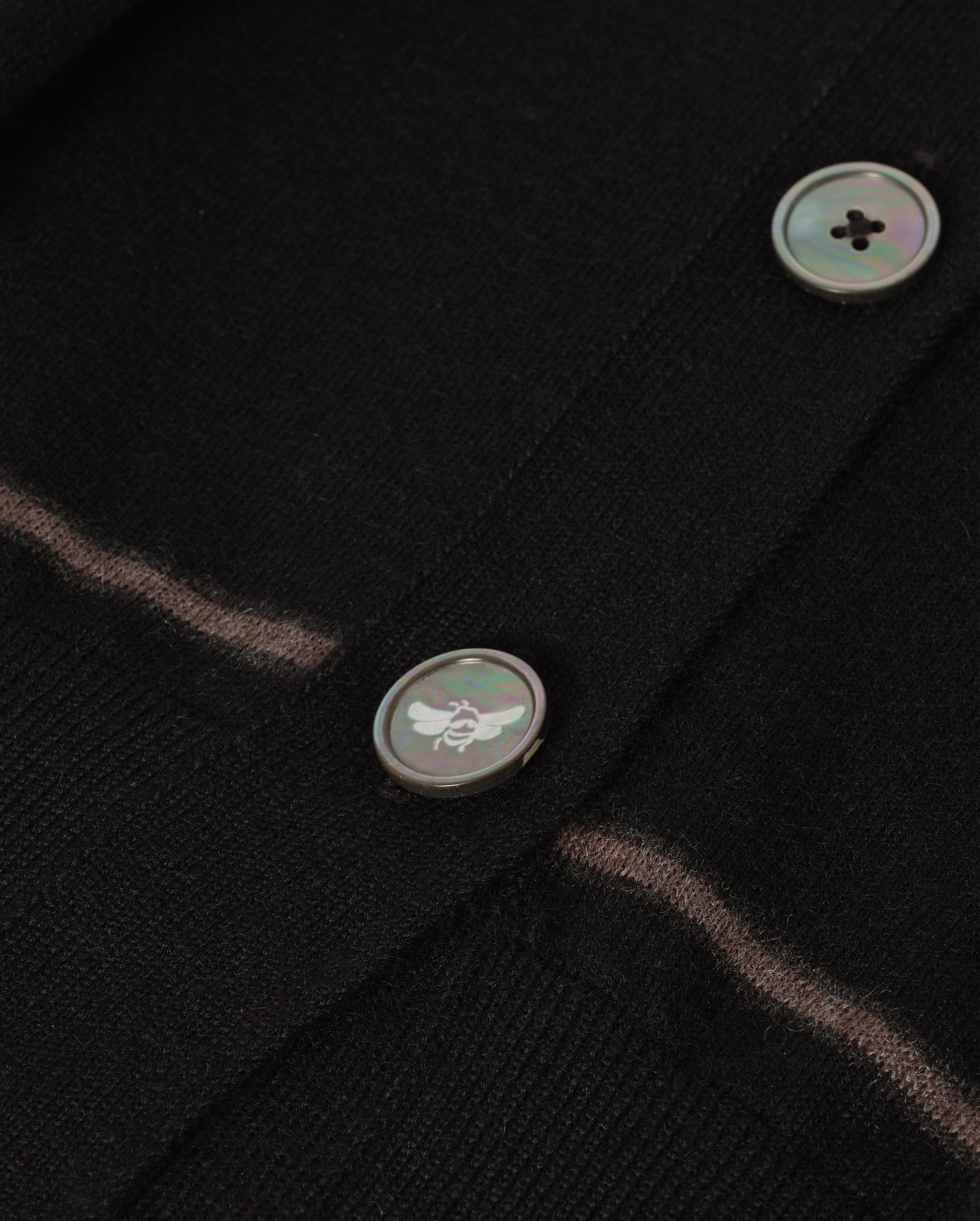 JOHNSTONS OF ELGIN EFFIE VEE CARDIGAN SUPERFINE CASHMERE VEE NECK CARDIGAN WITH TIPPING - 3 PLY BLACK 100% CASHMERE KAI06032Q26334