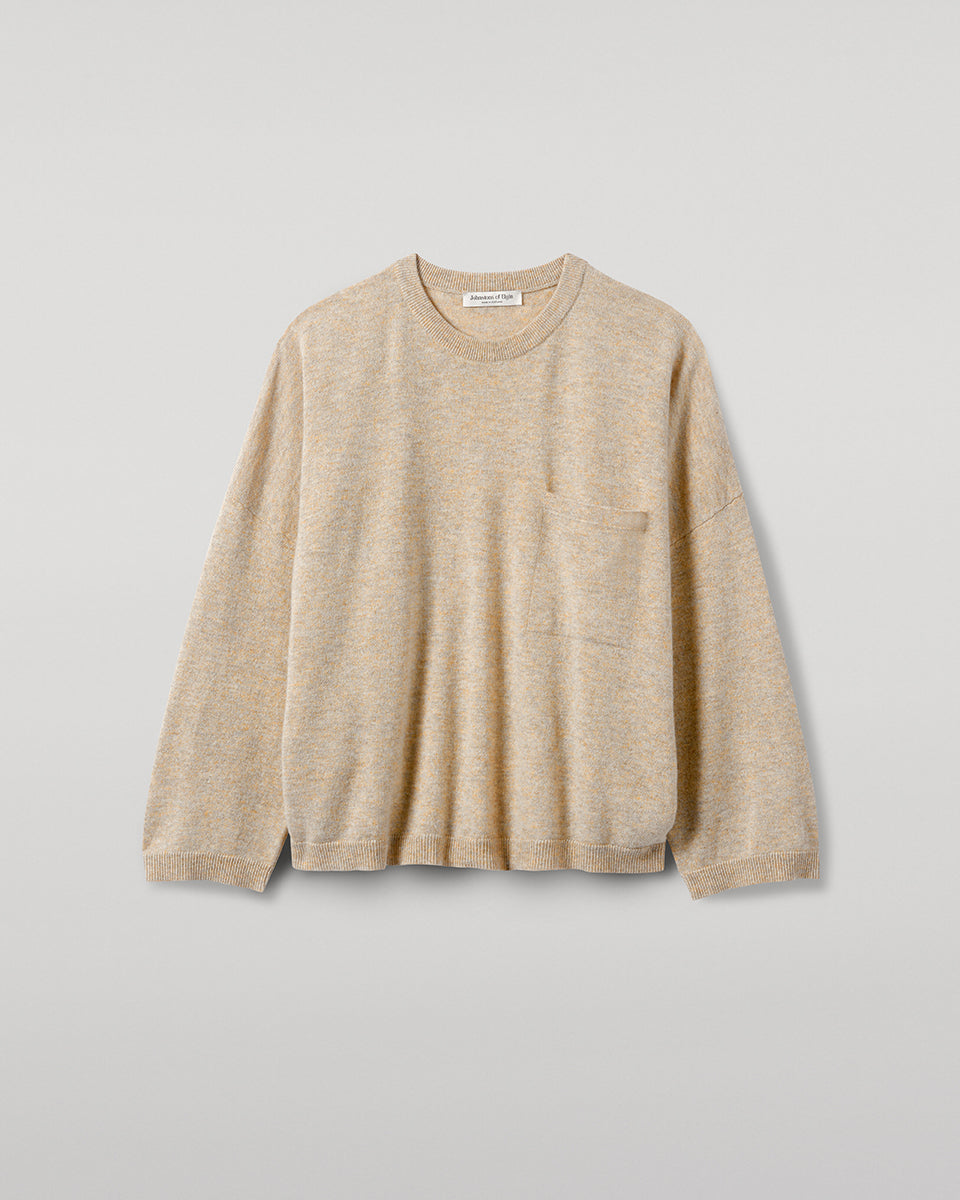 Johnstons of Elgin AW25 Women's Knitwear Oatmeal Slouch Cashmere Sweater KAP05315HB0210