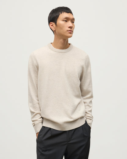 MENS RORY CREW CLASSIC JUMPER NATURAL 100% CASHMERE, BY JOHNSTONS OF ELGIN KAP05471HA0402