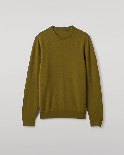 JOHNSTONS OF ELGIN MENS RORY CREW CLASSIC JUMPER GREEN 100% CASHMERE KAP05471SC4719