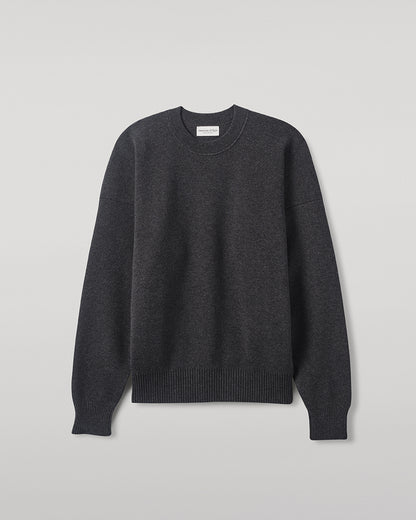 Johnstons of Elgin AW25 Men's Knitwear Charcoal Relaxed Milano Stitch Camel Jumper KAP05486HA7165