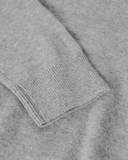 Johnstons of Elgin AW25 Women's Knitwear Light Grey Classic Cashmere Grey V Neck Jumper KAP05575HA0308