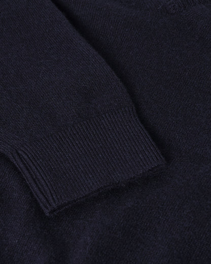 Johnstons of Elgin AW25 Women's Knitwear Dark Navy Classic Cashmere Navy V Neck Jumper KAP05575SD7666