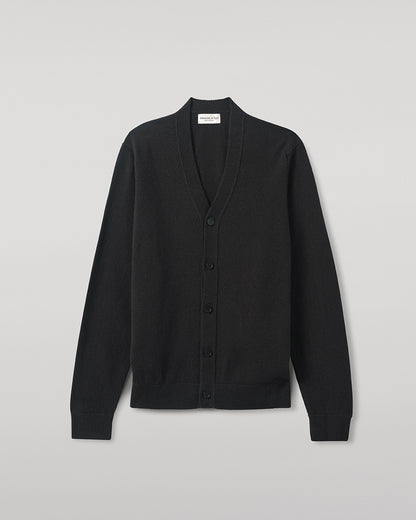 Johnstons of Elgin AW25 Men's Knitwear Iron Classic Cashmere Dark Grey Cardigan KAP05576SC7330