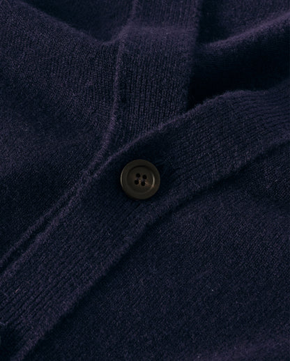 Johnstons of Elgin Men's Knitwear Dark Navy Classic Cashmere Navy Cardigan KAP05576SD7666