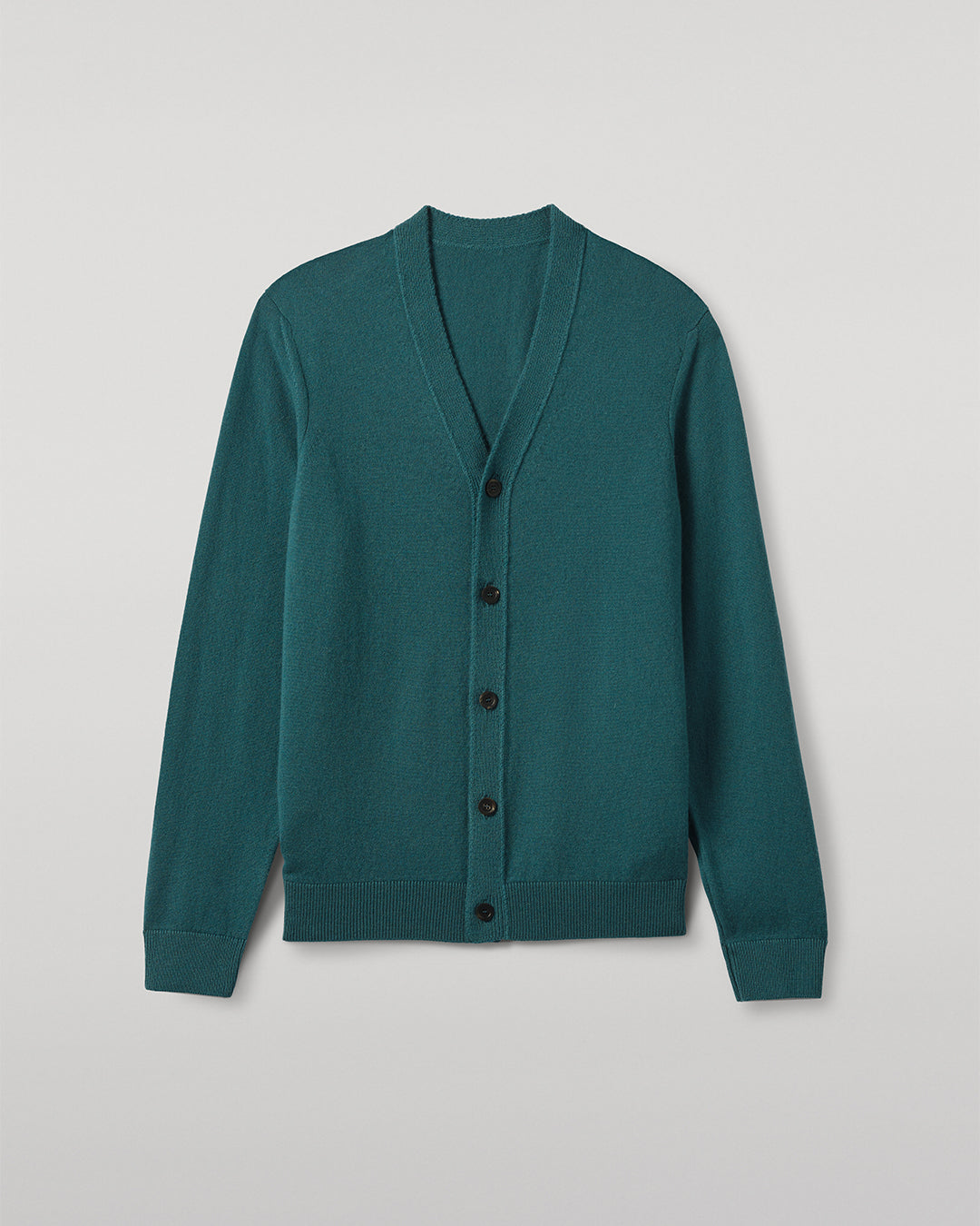 JOHNSTONS OF ELGIN MENS RORY VEE NECK CLASSIC CARDIGAN GREEN 100% CASHMERE KAP05576SC4720