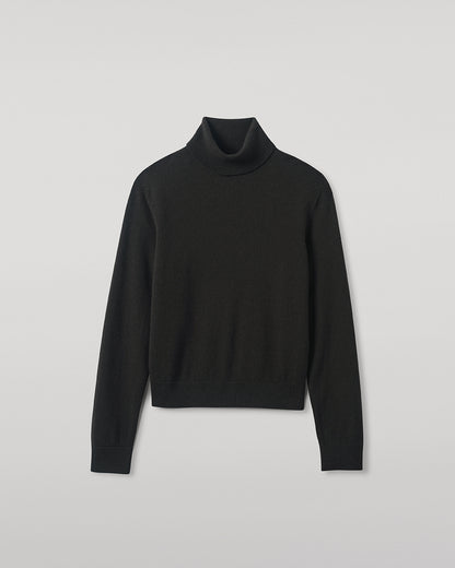 Johnstons of Elgin AW25 Women's Knitwear Iron Classic Cashmere Grey Roll Neck Jumper KAP05584SC7330