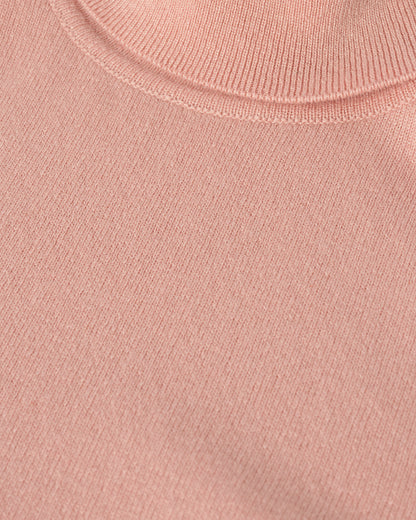 Johnstons of Elgin AW25 Women's Knitwear Nude Classic Cashmere Pink Roll Neck Jumper KAP05584SE0740