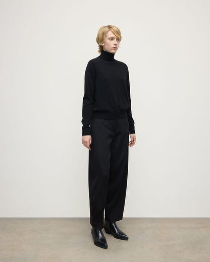 Johnstons of Elgin AW25 Women's Knitwear Black Classic Cashmere Black Roll Neck Jumper KAP05584SA7210