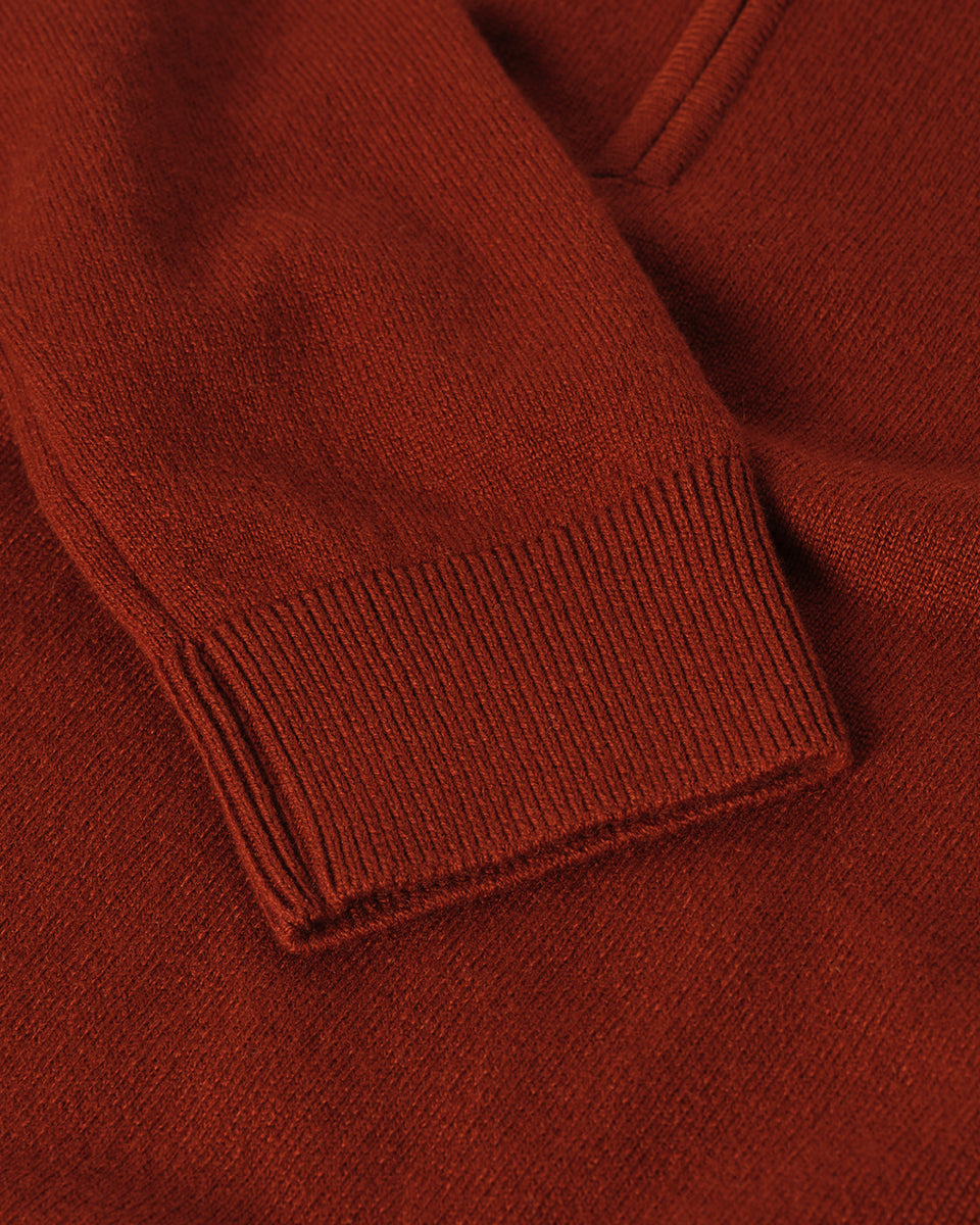 Johnstons of Elgin AW25 Men's Knitwear Oxblood Classic Cashmere Red Zip Neck Jumper KAP05695SG4463