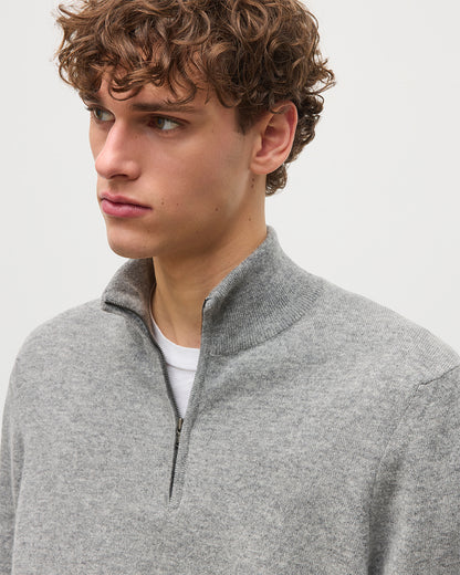 JOHNSTONS OF ELGIN MENS RORY CLASSIC HALF ZIP CLASSIC SWEATER 100% CASHMERE KAP05695HA0400