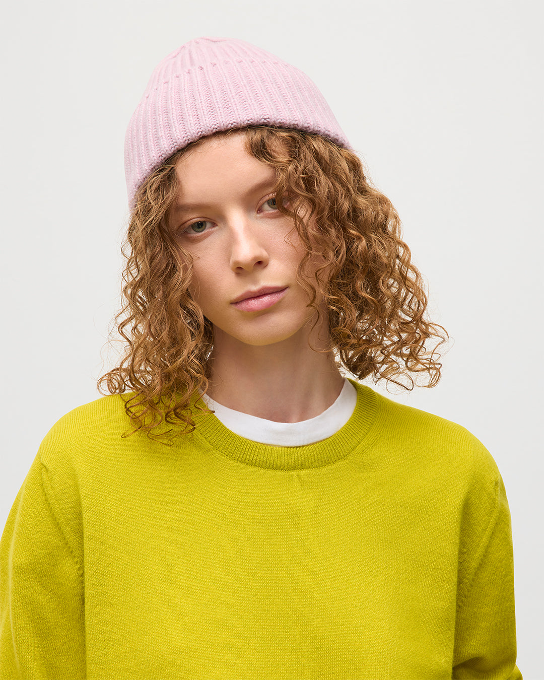 JOHNSTONS OF ELGIN WOMENS LUNAN CLASSIC CREW SWEATER YELLOW 100% CASHMERE KAP05784SC4716