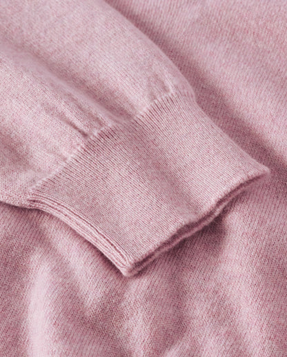 JOHNSTONS OF ELGIN WOMENS LUNAN CLASSIC VEE SWEATER PINK 100% CASHMERE KAP05807HE0071