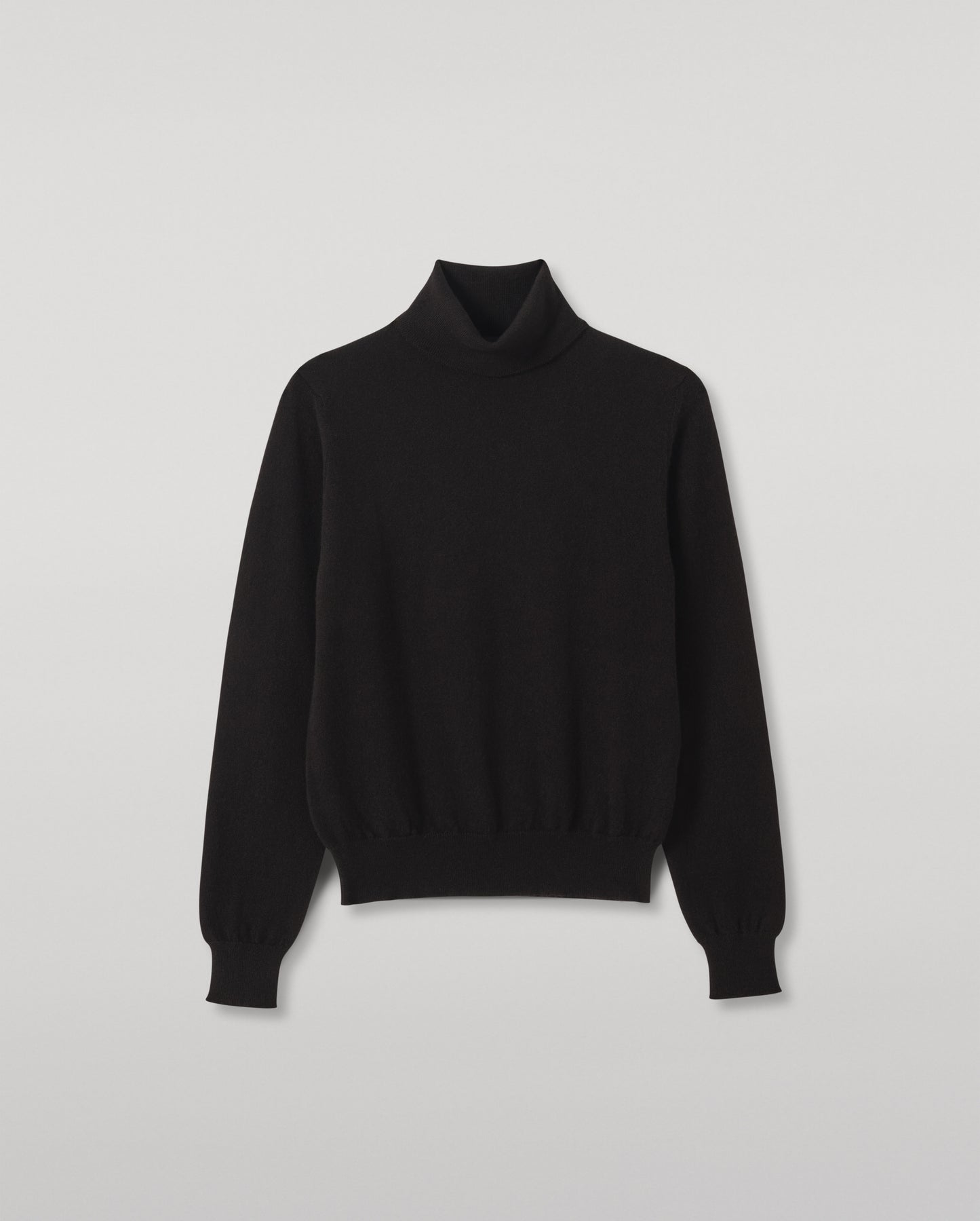 JOHNSTONS OF ELGIN IRIS ROLL NECK SWEATER PETITE CASHMERE ROLL NECK SWEATER - 2 PLY BLACK 100% CASHMERE KAP05952SA7210