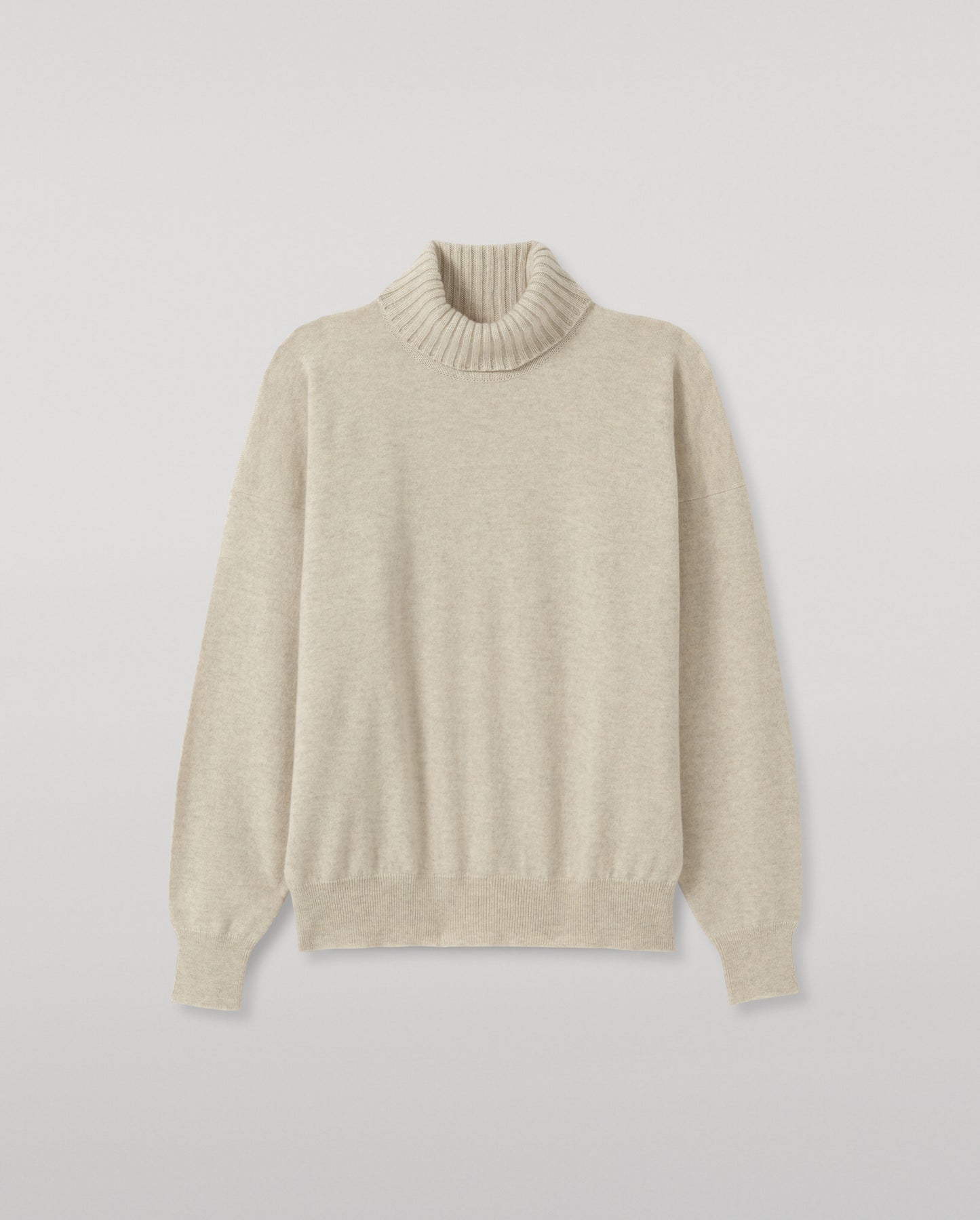 JOHNSTONS OF ELGIN JESSIE ROLL NECK SWEATER CASHMERE ROLL NECK SWEATER WITH EXPOSED SEAM DETAIL & CENTRE BACK SPLIT - 2 PLY NATURAL 100% CASHMERE KAP05987Q26372