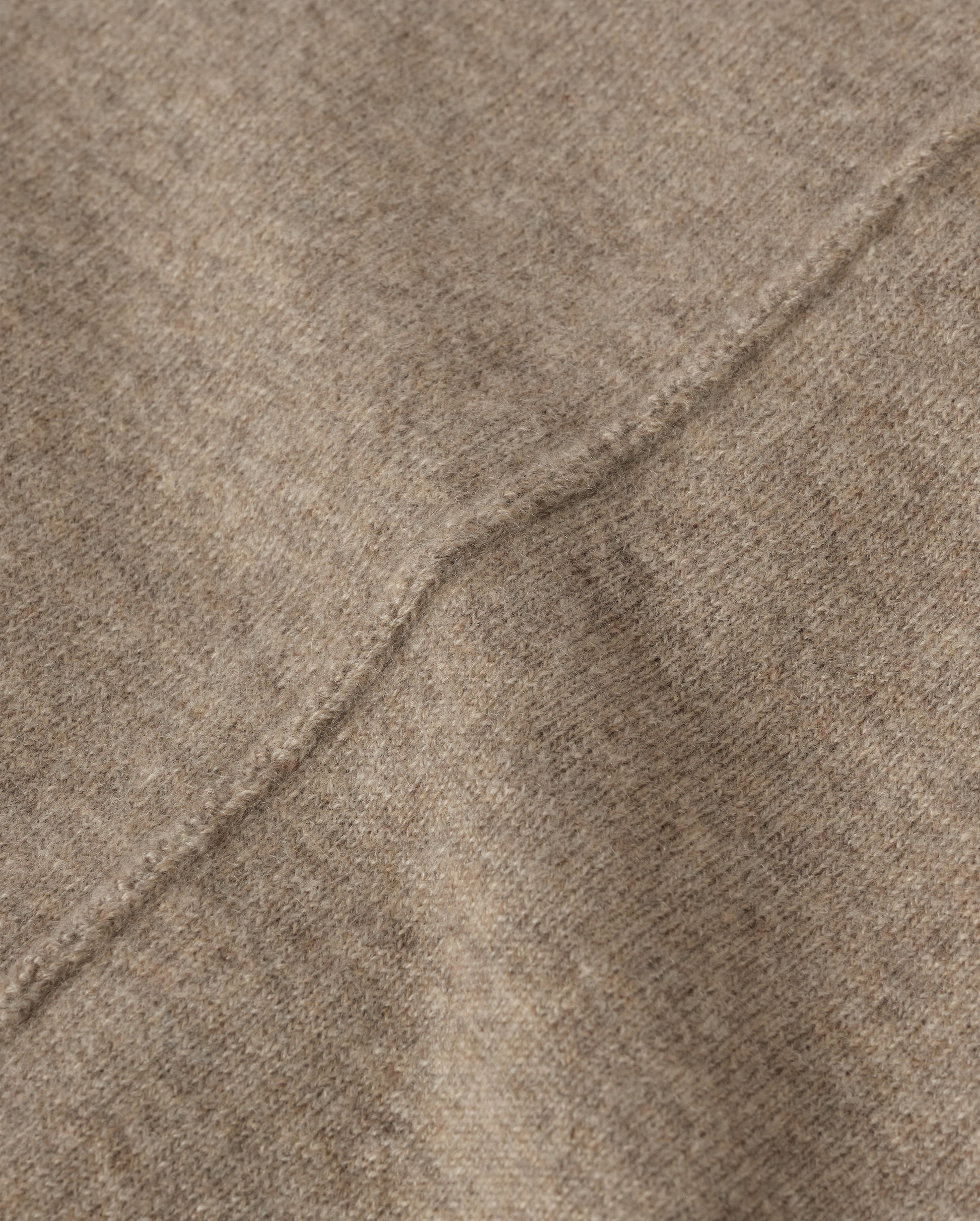 JOHNSTONS OF ELGIN JESSIE CREW CARDIGAN CASHMERE ROUND NECK CARDIGAN WITH EXPOSED SEAM DETAIL & CENTRE BACK SPLIT - 2 PLY LIGHT BROWN 100% CASHMERE KAP05988HB4447