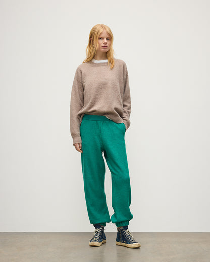JOHNSTONS OF ELGIN REEL PANTS CASHMERE TWILL STITCH PANTS WITH SIDE POCKETS - 2 PLY GREEN 100% CASHMERE KAP05994Q26341