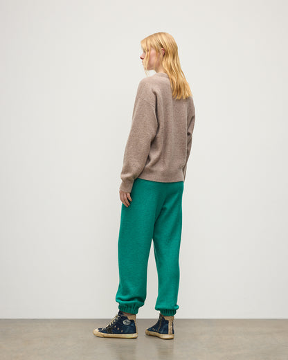 JOHNSTONS OF ELGIN REEL PANTS CASHMERE TWILL STITCH PANTS WITH SIDE POCKETS - 2 PLY GREEN 100% CASHMERE KAP05994Q26341