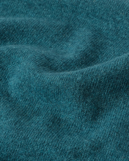 JOHNSTONS OF ELGIN REUBEN CREW CASHMERE CREW NECK SWEATER - 2 PLY GREEN 100% CASHMERE KAP06051HC4327