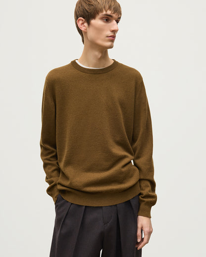 JOHNSTONS OF ELGIN REUBEN CREW CASHMERE CREW NECK SWEATER - 2 PLY GREEN 100% CASHMERE KAP06051SC4756S