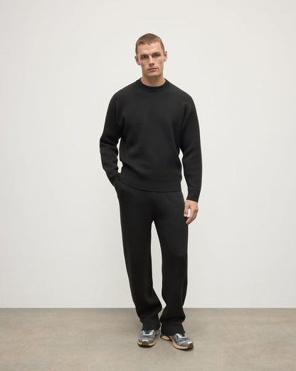 Johnstons of Elgin AW25 Men's Knitwear Black & Mid Grey Double Faced Grey Tapered Joggers KBA01024Q25323