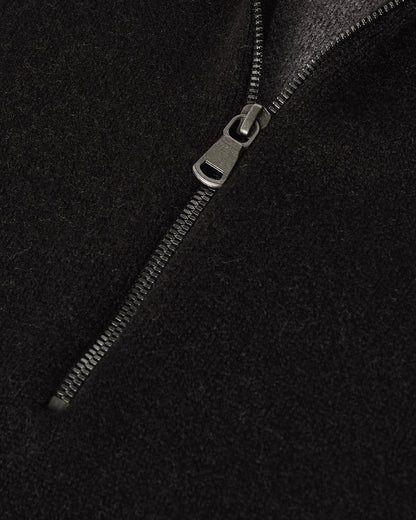 Johnstons of Elgin AW25 Men's Knitwear Iron & Black Double Face Cashmere Black Half Zip Jumper KBA01023Q25336