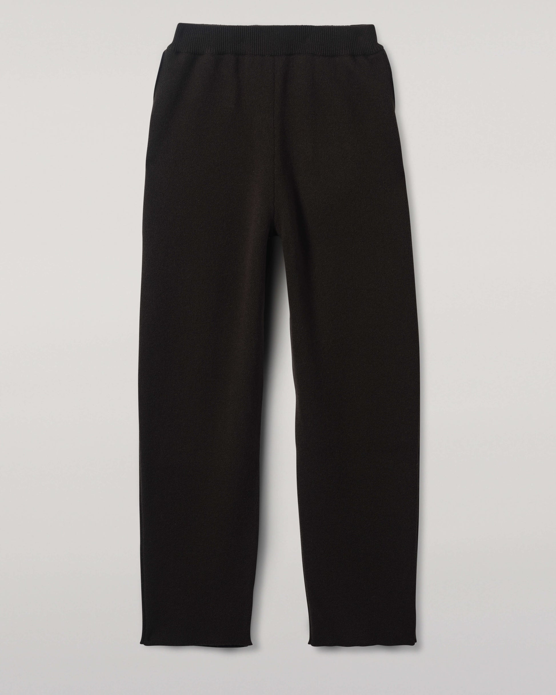 Johnstons of Elgin AW25 Men's Knitwear Black & Mid Grey Double Faced Grey Tapered Joggers KBA01024Q25323