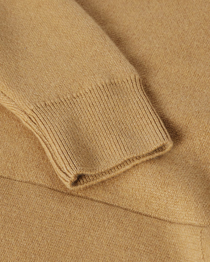 Johnstons of Elgin AW25 Women's Knitwear Camel & Natural Double-Face Camel Cashmere Hoodie details KBA01034Q25325