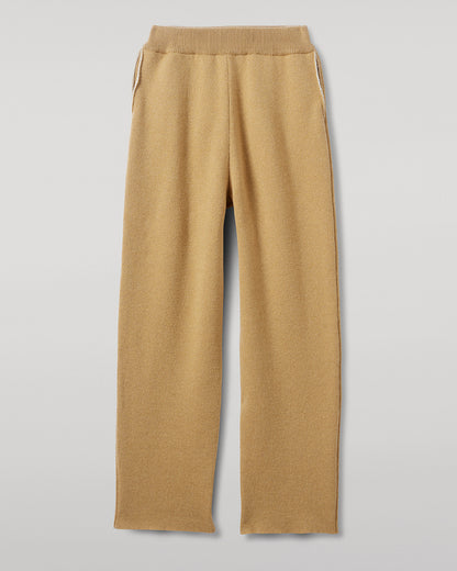 Johnstons of Elgin AW25 Women's Knitwear Camel & Natural Double-Face Camel Cashmere Joggers details KBA01036Q25325