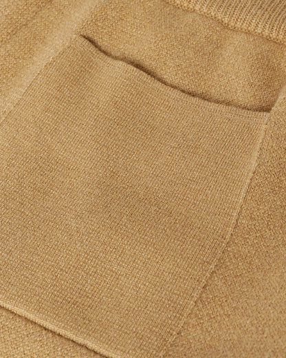Johnstons of Elgin AW25 Women's Knitwear Camel & Natural Double-Face Camel Cashmere Joggers details KBA01036Q25325