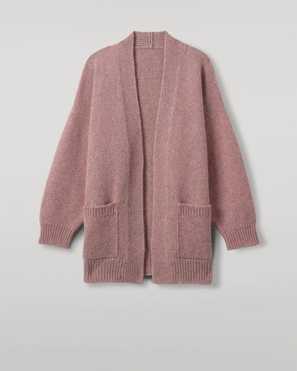 JOHNSTONS OF ELGIN WOMENS BAY SLOUCH CARDIGAN PINK 78% CASHMERE 22% COTTON KBB01069HE4379