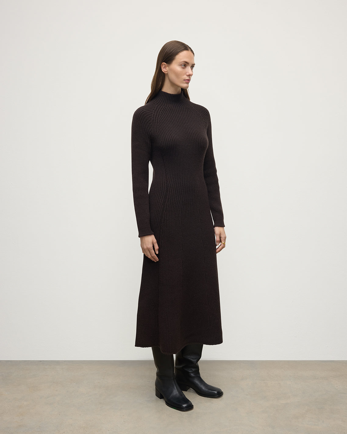 Johnstons of Elgin Women's Cashmere Dark brown Dress KBI01033SB7290