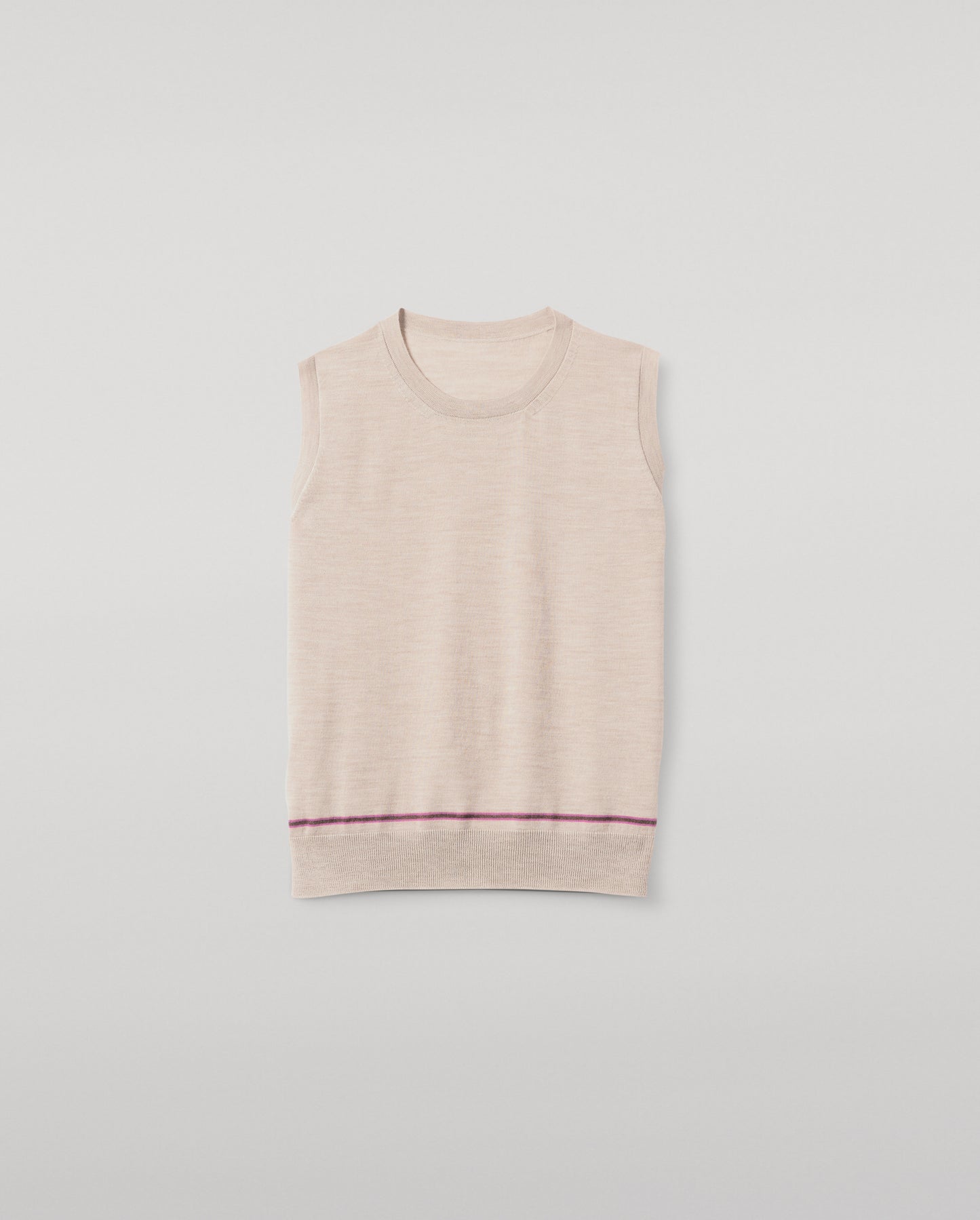 JOHNSTONS OF ELGIN WOMENS BRAE SLEEVELESS CREW NATURAL 100% MERINO WOOL KBI01064Q25967