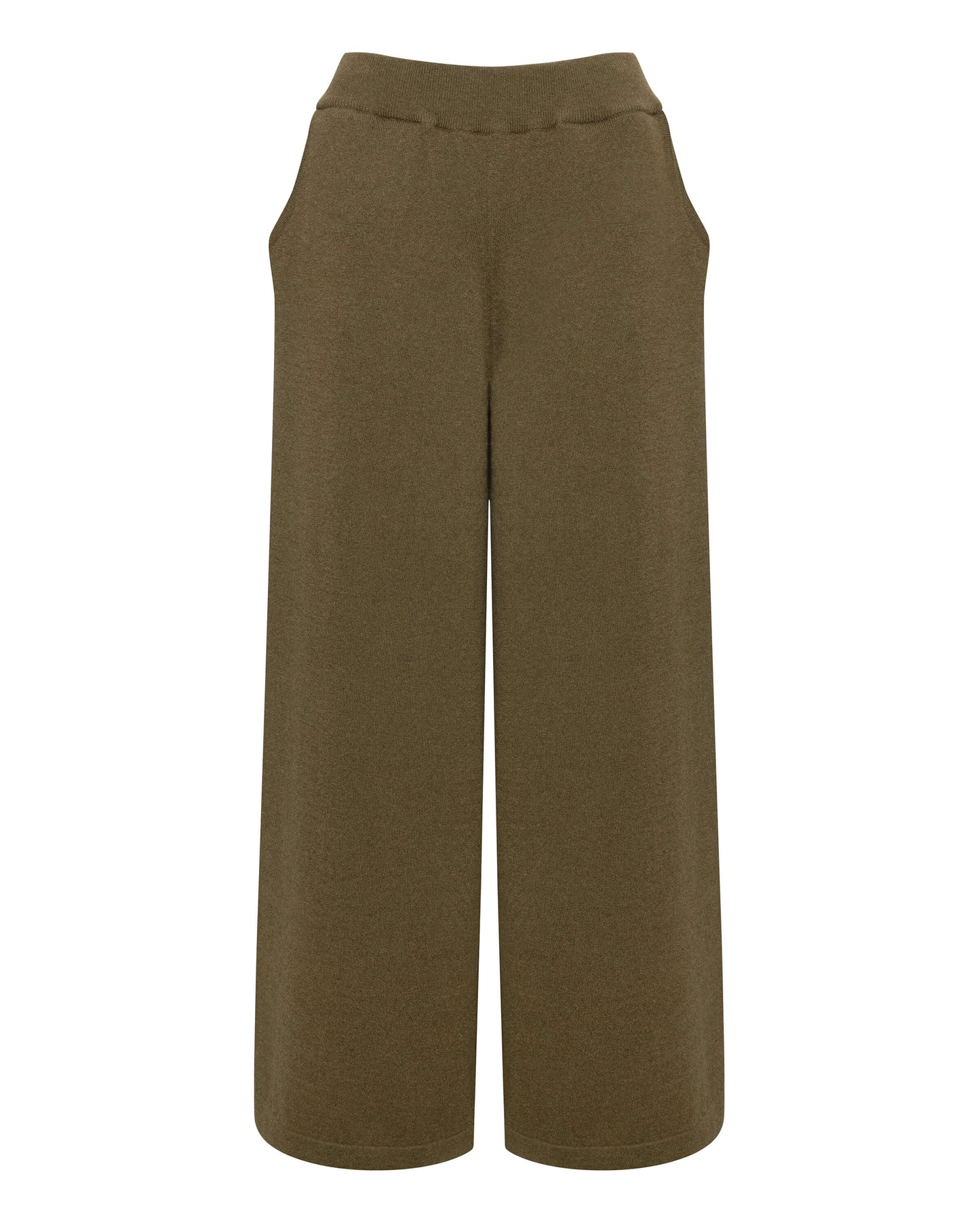 Johnstons of Elgin AW24 Women's Knitwear Olive Oversize Slouch Cashmere Trousers KBP00957SC4596