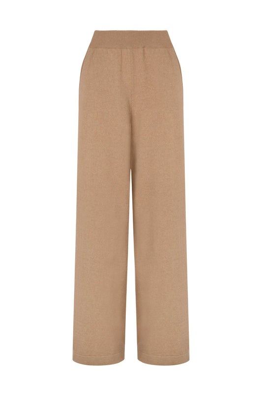 Wide Leg Camel Cashmere Culottes