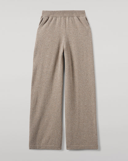 Johnstons of Elgin  Women's Knitwear Ash Wide Leg Cashmere Trousers KBP00926HB4334