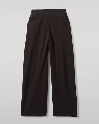 Johnstons of Elgin AW25 Women's Knitwear Molasses Wide Leg Brown Cashmere Trousers KBP00926SB7290
