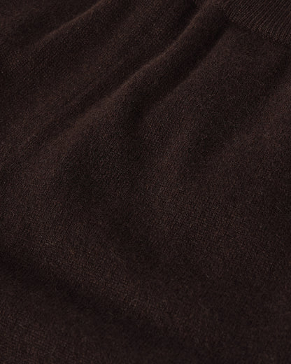 Wide Leg Dark Brown Cashmere Trousers