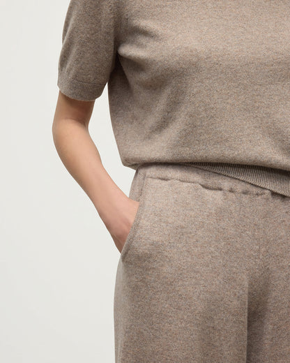 Johnstons of Elgin AW25 Women's Knitwear Ash Oversize Slouch Cashmere Trousers KBP00957HB4351