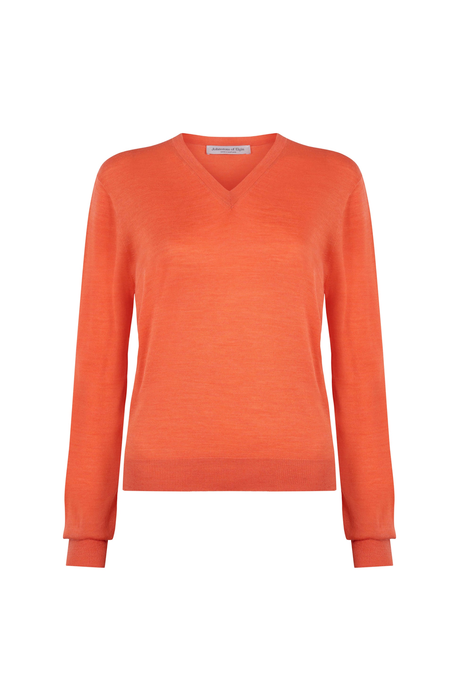 Johnstons of Elgin SS24 Women's Knitwear Coral Superfine Merino V Neck KDI00680SG4410