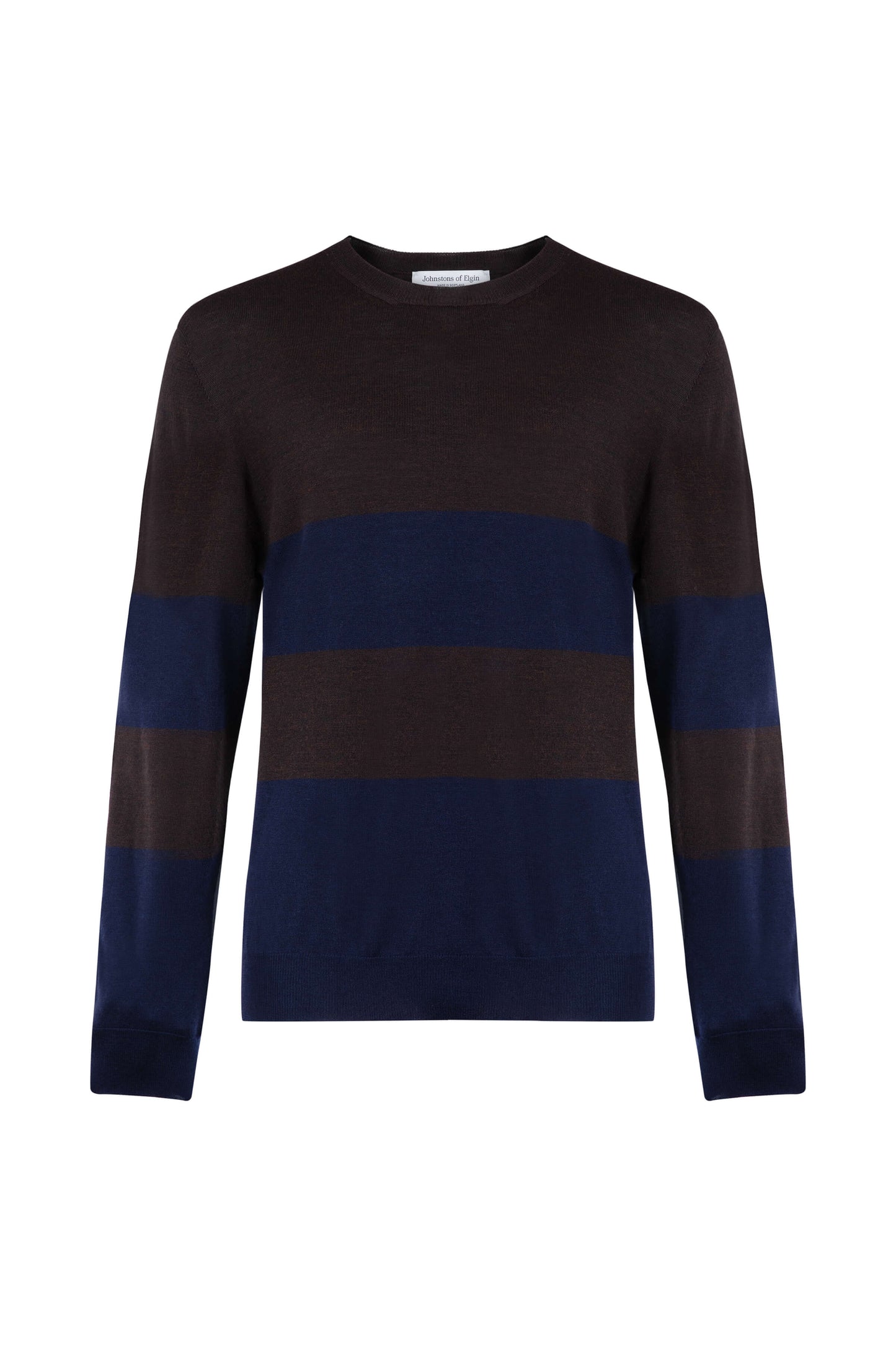 Colour Block Merino Dark Brown Jumper