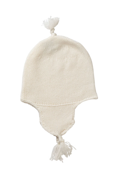 Johnstons of Elgin Baby Handknits Ecru Cashmere Baby Hat with Tassel Gift Set JA000139SA0132ONE