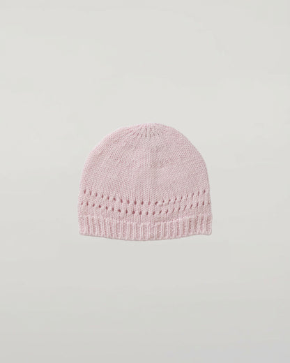 Johnstons of Elgin Baby Handknits Blush Hand Knitted Cashmere Baby Beanie JA000132SE0208ONE