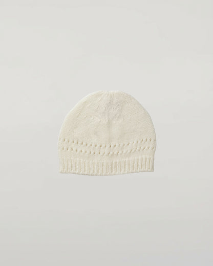Johnstons of Elgin Baby Handknits Ecru Hand Knitted Cashmere Baby Beanie JA000132SA0132ONE
