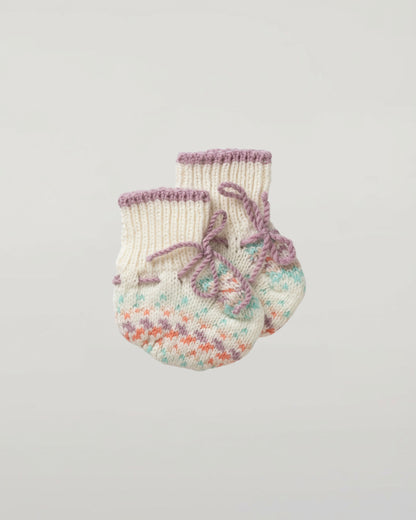 Johnstons of Elgin Baby Handknits GUIMAUVE (PINK) Hand Knit Fairisle Cashmere Baby Booties JA000138SE4845