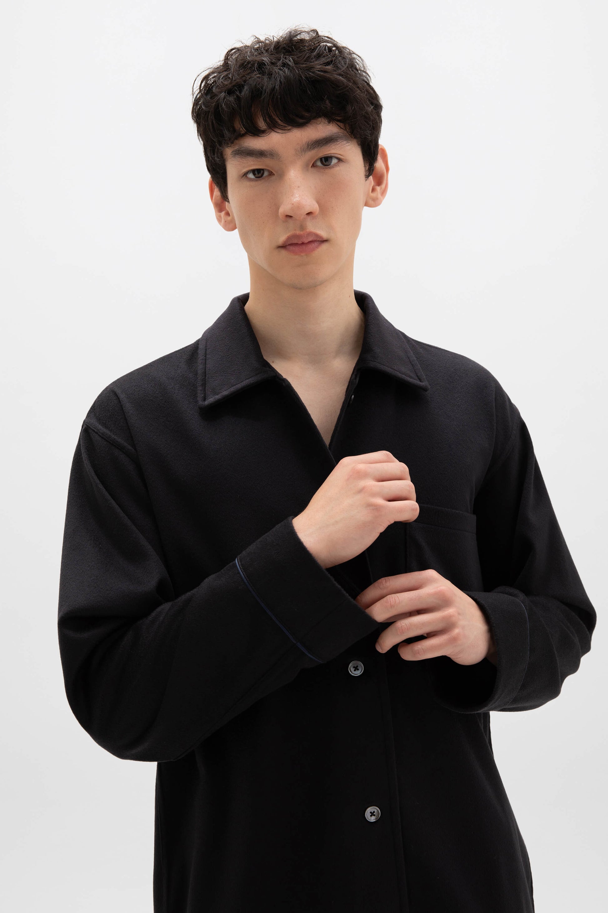 Johnstons of Elgin AW24 Men's Tailoring Navy Cashmere Pyjama Lounge Set TA000557RU65880