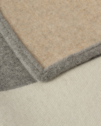 Johnstons of Elgin 100% Cashmere Art Geometric Blanket in Contemporary Neutral, Grey & Beige TA000683RU7763ONE